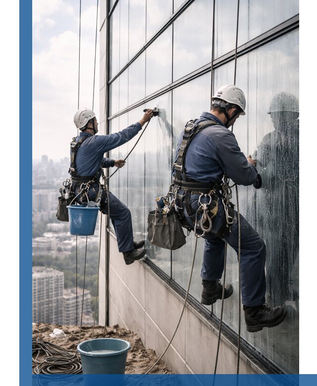 Профессиональная мойка фасадных окон альпинистами в Орске