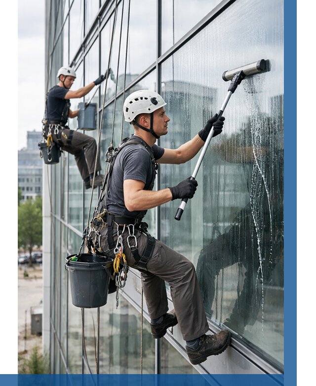 Мойка витражей альпинистами в Орске от 724 р. под ключ|ВЫСОТНИК-Рск