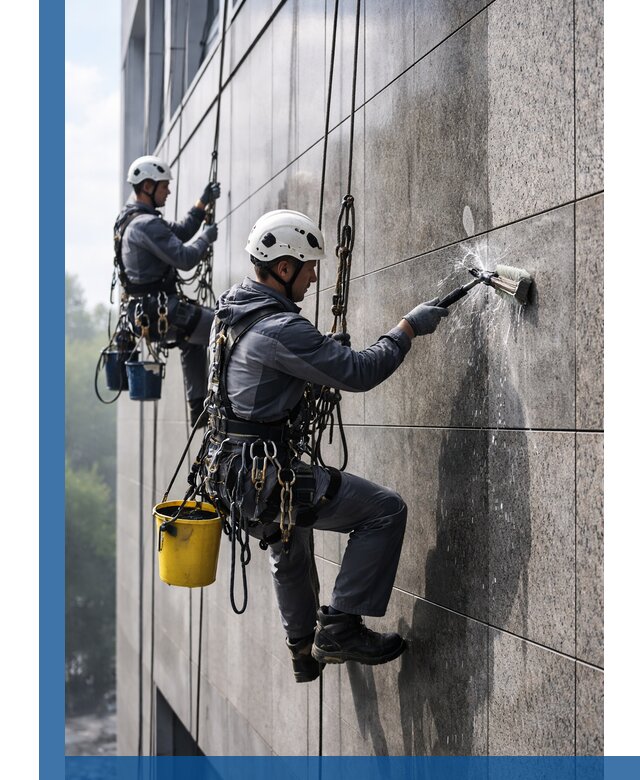 Профессиональная мойка фасада из керамогранита в Орске