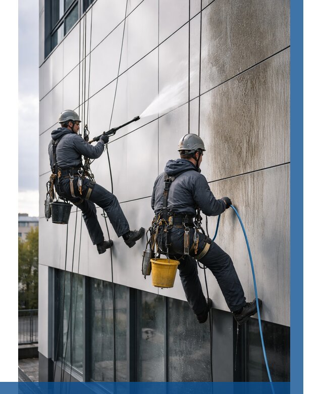 Мойка фасада из композита в Орске по цене от 310 р. | ВЫСОТНИК-Рск