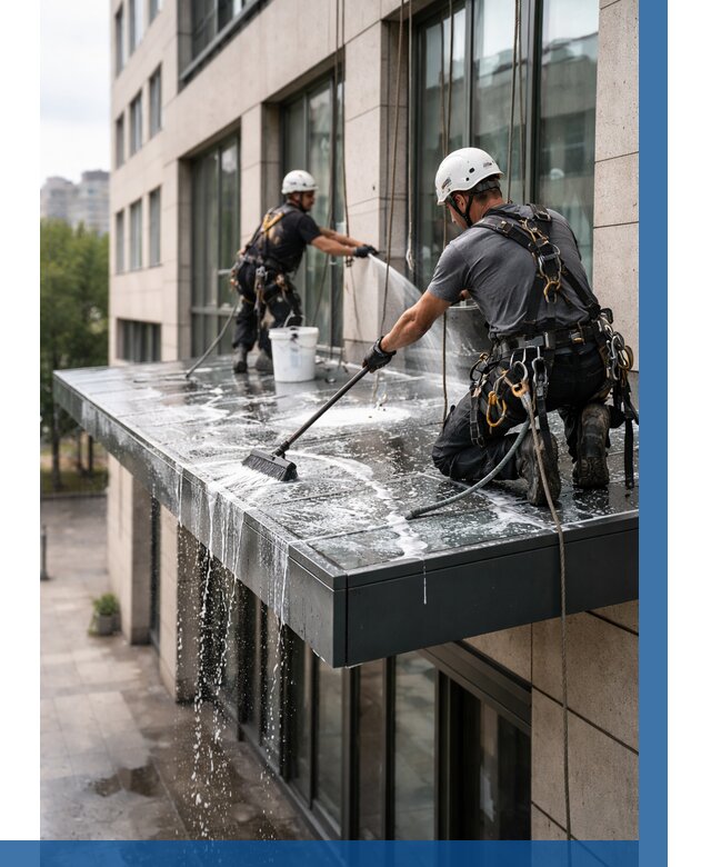 Мойка козырьков и навесов в Орске от 3619 р. | ВЫСОТНИК-Рск