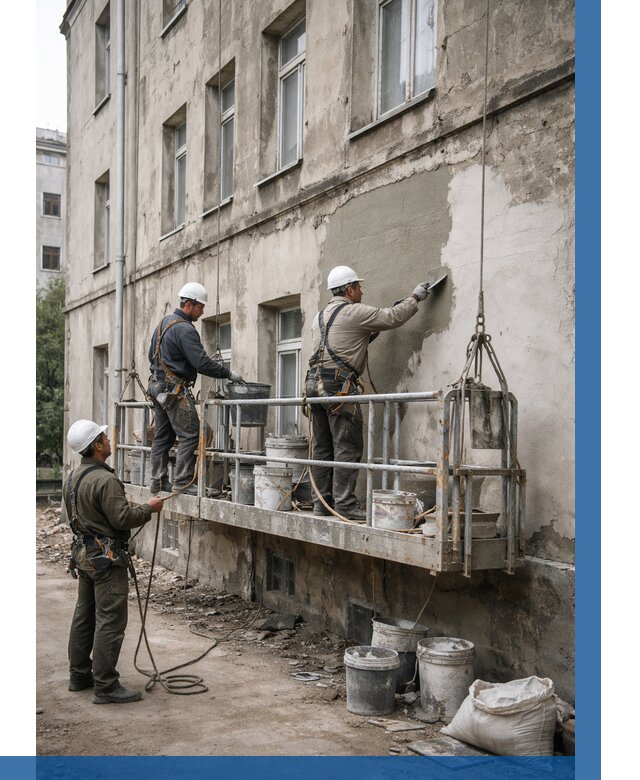 Капитальный ремонт фасада в Орске от 4343 р. | ВЫСОТНИК-Рск