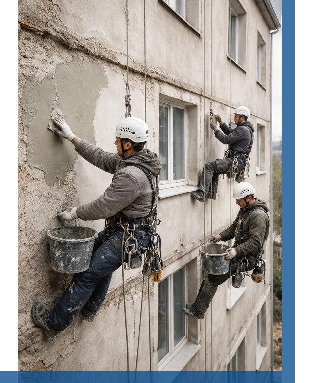 Ремонт штукатурного фасада в Орске от 776 р. под ключ | ВЫСОТНИК-Рск