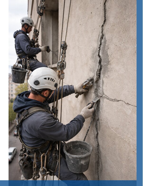 Заделка трещин на фасаде в Орске от 931 р. | ВЫСОТНИК-Рск