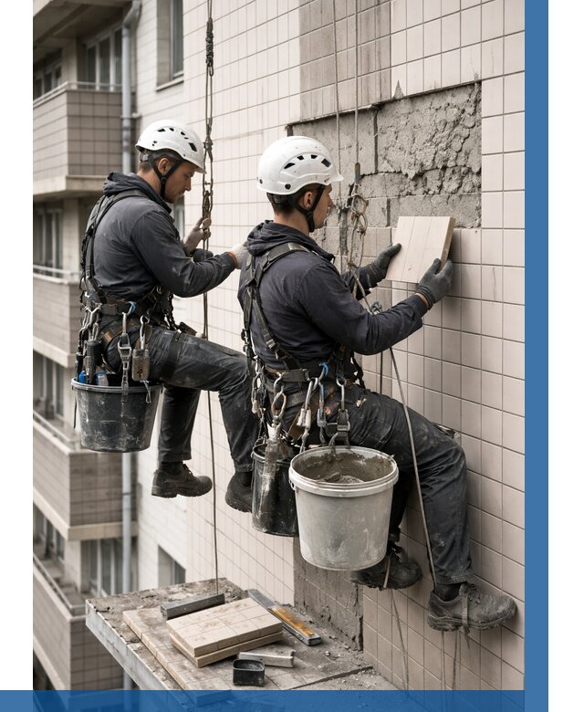 Ремонт облицовки фасада плиткой в Орске от 1861 р. | ВЫСОТНИК-Рск