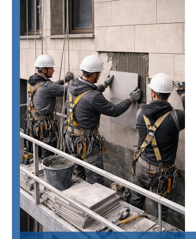 Ремонт облицовки фасада плиткой в Орске с гарантией