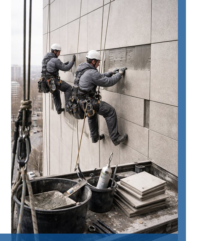 Ремонт фасада из керамогранита в Орске от 2585 р. | ВЫСОТНИК-Рск