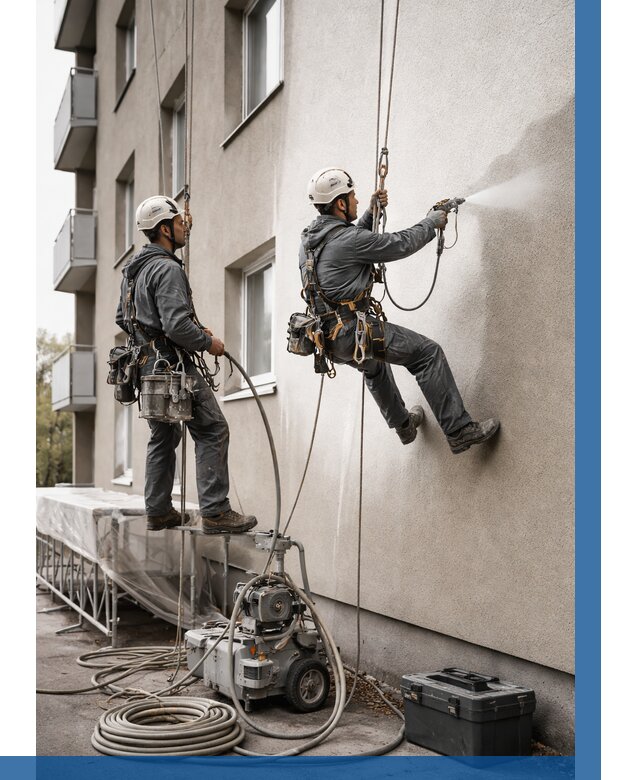 Безвоздушная покраска фасада в Орске от 227 р/м² | ВЫСОТНИК-Рск