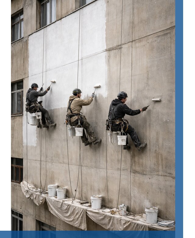 Покраска бетонного фасада в Орске от 362 р за м2 | ВЫСОТНИК-Рск