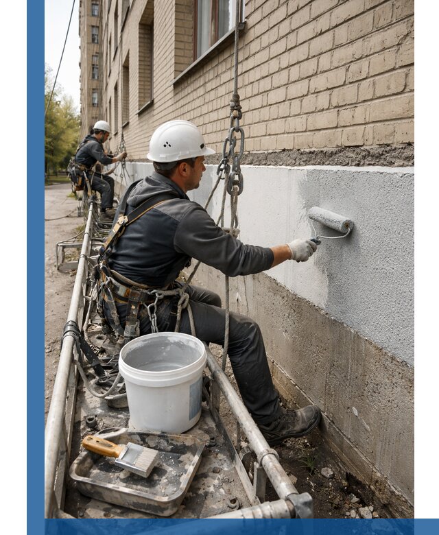 Окраска цоколя здания в Орске профессионально и надежно
