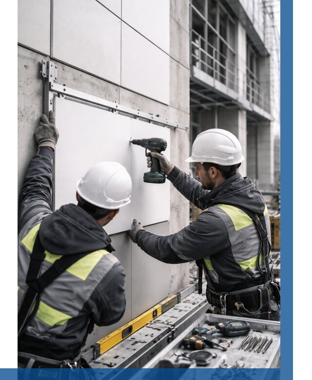 Монтаж композитных панелей фасада в Орске от 2585 р. | ВЫСОТНИК-Рск