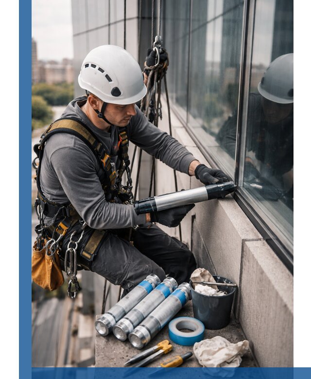 Герметизация стыков витража в Орске для герметичных фасадов