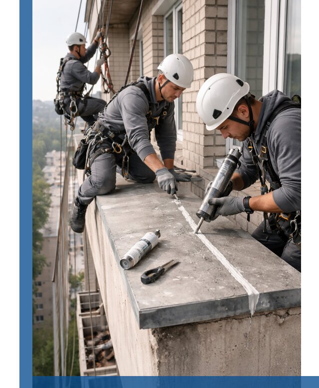 Герметизация балконного козырька в Орске профессионально