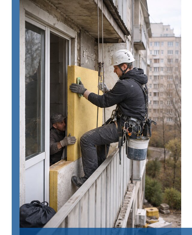Профессиональное утепление балкона снаружи в Орске под ключ
