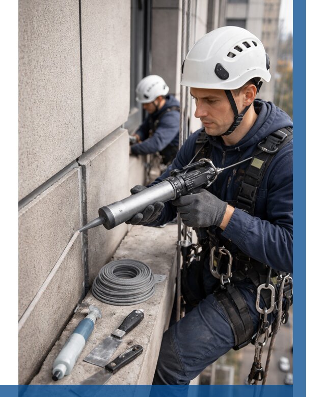 Герметизация деформационных швов фасада в Орске от 724 | ВЫСОТНИК-Рск