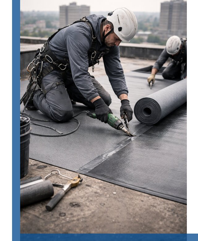 Ремонт мягкой кровли в Орске с выездом промальпинистов