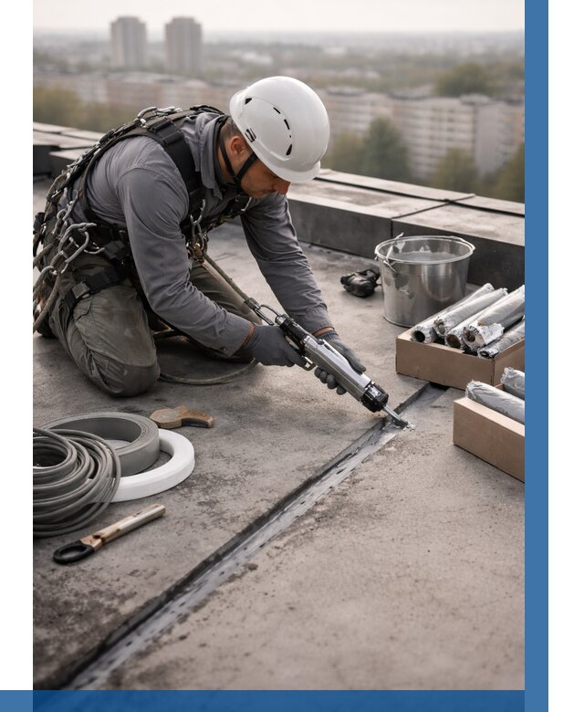 Герметизация швов кровли в Орске от 465 р./м2 | ВЫСОТНИК-Рск