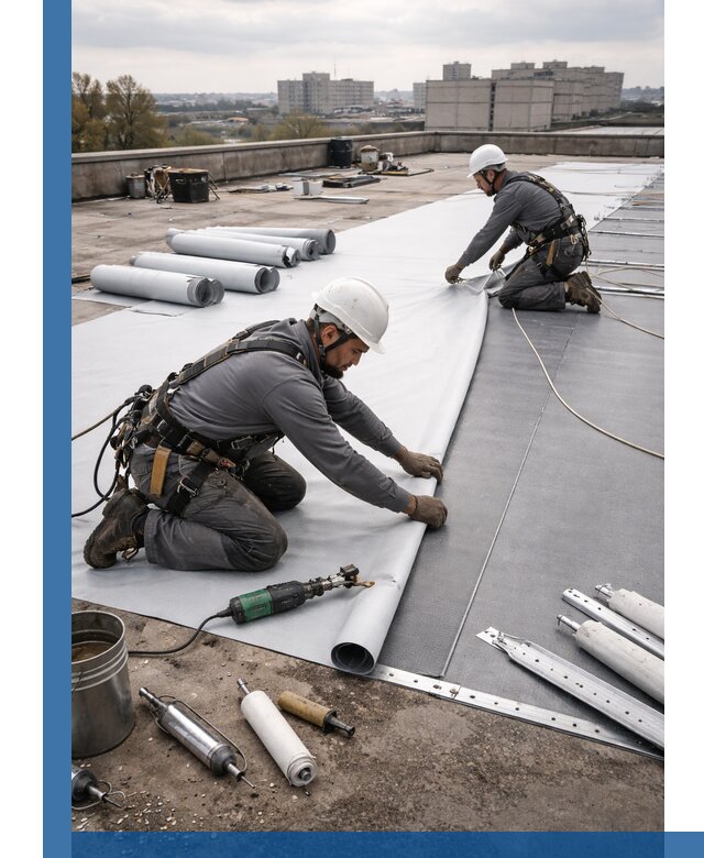 Монтаж мембранной кровли в Орске для промышленных зданий