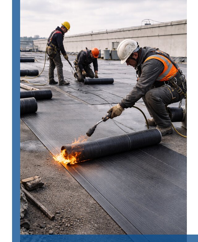 Монтаж наплавляемой кровли в Орске профессионально