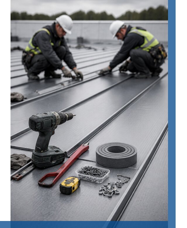 Монтаж фальцевой кровли в Орске от 1861 р. | ВЫСОТНИК-Рск