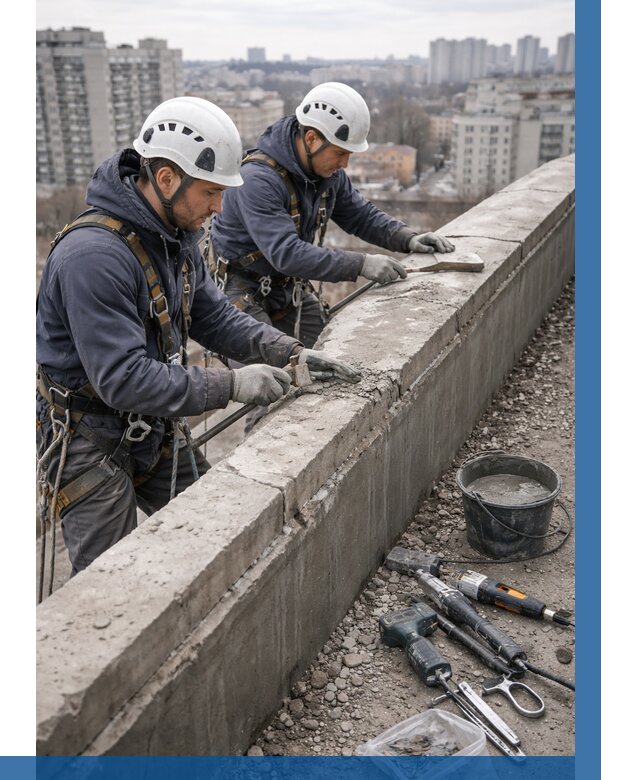 Ремонт парапета на кровле в Орске от 1551 р. | ВЫСОТНИК-Рск