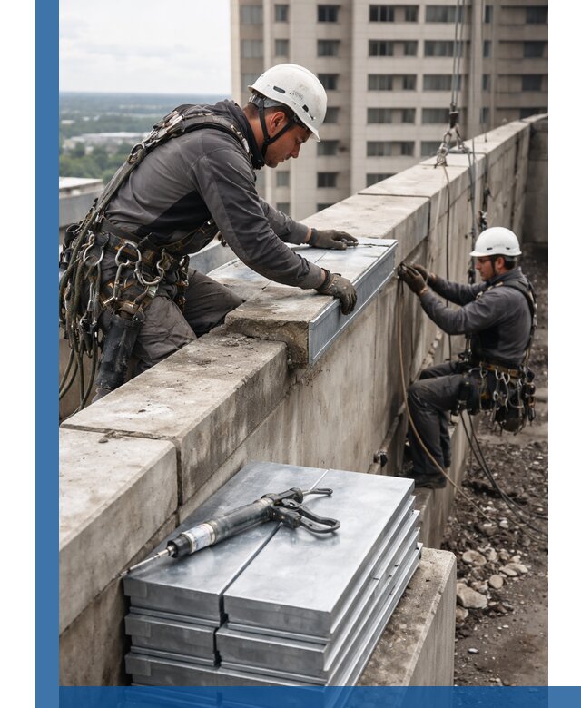 Замена парапетных крышек и установка новых в Орске