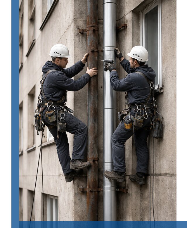 Замена водосточных труб в Орске: монтаж и демонтаж под ключ