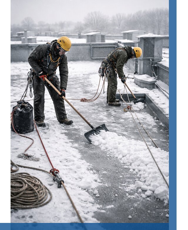 Очистка крыши от снега в Орске от 7755 р. | ВЫСОТНИК-Рск