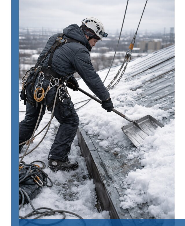 Профессиональная очистка кровли от снега и наледи в Орске