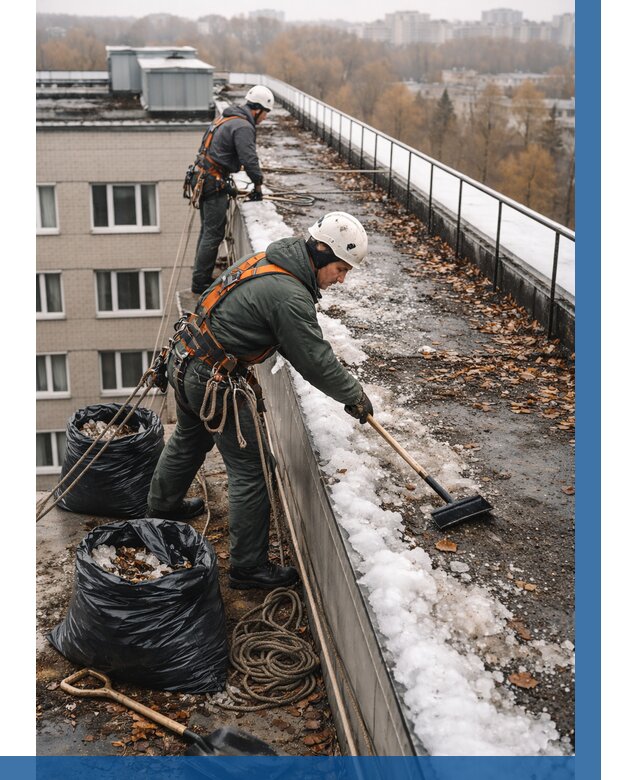 Очистка кровли по периметру в Орске от 569 р. | ВЫСОТНИК-Рск