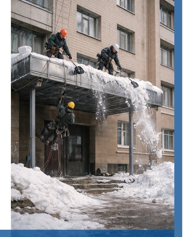 Очистка козырьков от снега в Орске от 3619 р. | ВЫСОТНИК-Рск