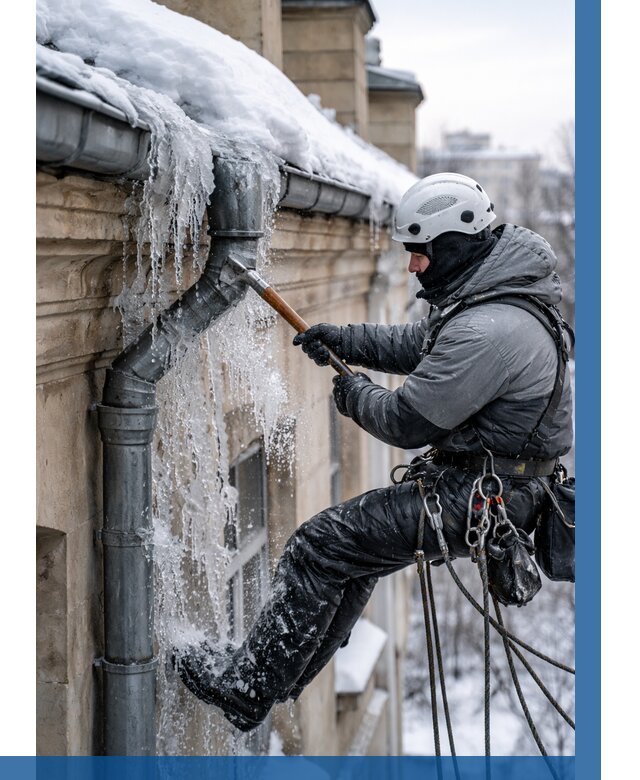 Очистка водостоков от льда в Орске от 3619 р. | ВЫСОТНИК-Рск