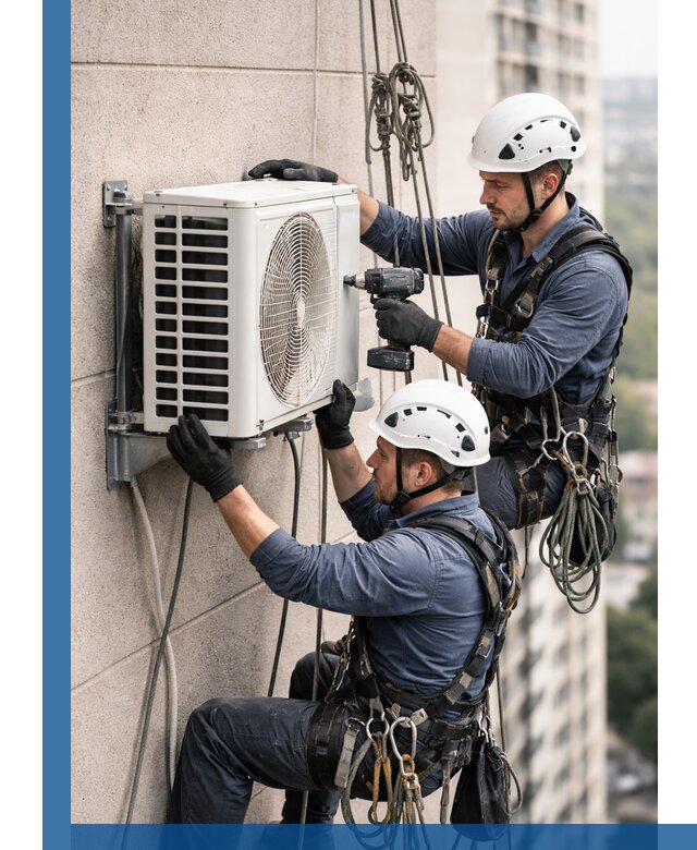 Монтаж внешнего блока кондиционера в Орске установка и крепление