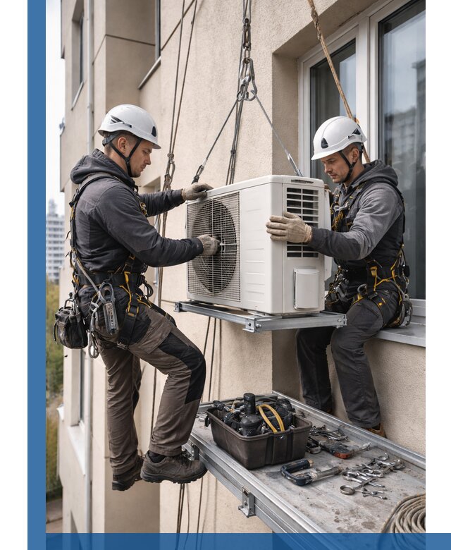 Перенос внешнего блока кондиционера в Орске с монтажом и крепежом