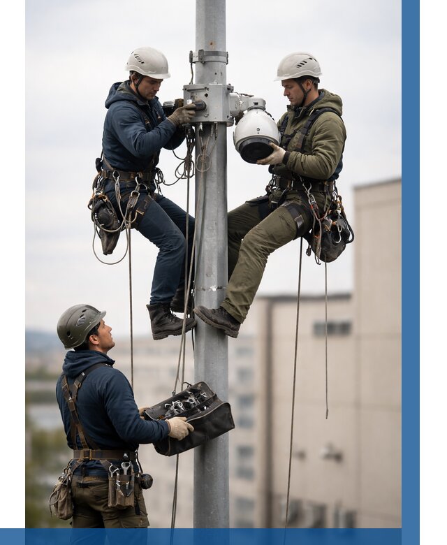 Установка видеокамер на мачте в Орске от 8789 р. | ВЫСОТНИК-Рск