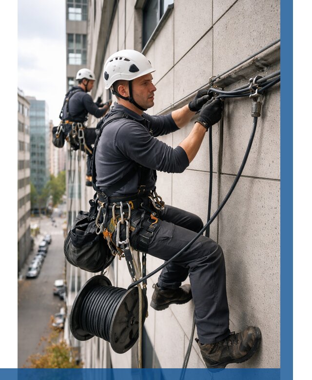 Прокладка кабеля по фасаду в Орске от 362 р. | ВЫСОТНИК-Рск