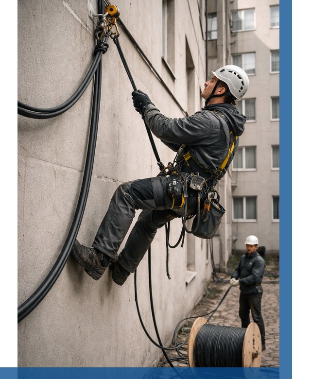 Протяжка кабеля питания на высоте в Орске от 465 р. | ВЫСОТНИК-Рск