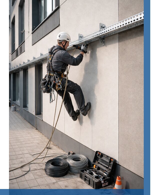 Монтаж кабельных лотков на фасаде в Орске от 1241 р. | ВЫСОТНИК-Рск