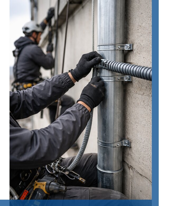 Монтаж гофры для кабеля в Орске от 310 р. | ВЫСОТНИК-Рск