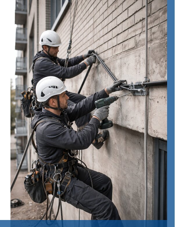 Крепление кабеля на фасаде в Орске от 362 р. | ВЫСОТНИК-Рск