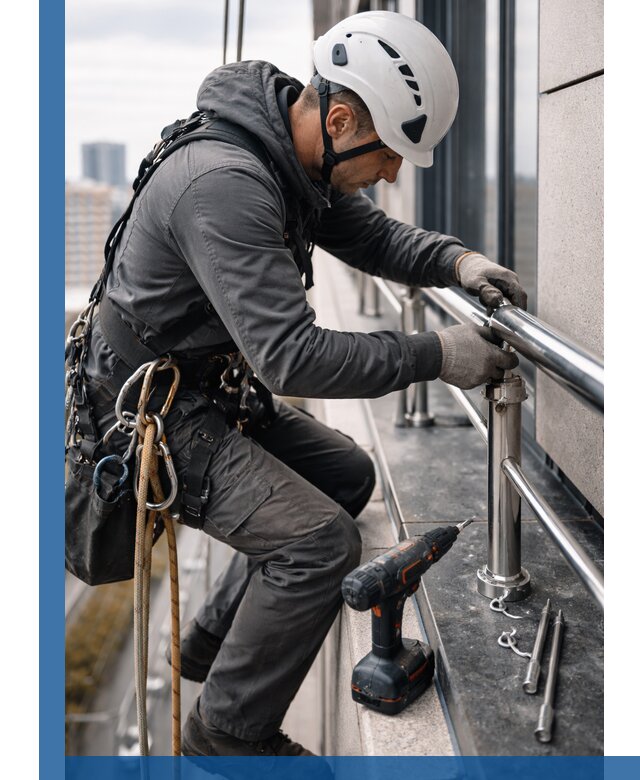 Монтаж ограждений на высоте в Орске для зданий и конструкций