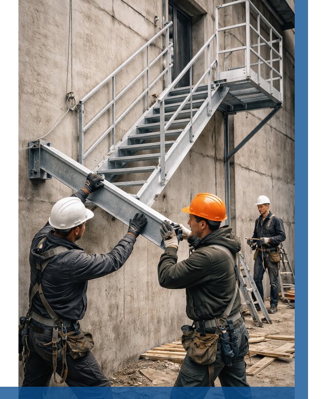 Монтаж металлических лестниц в Орске от 15510 р. | ВЫСОТНИК-Рск