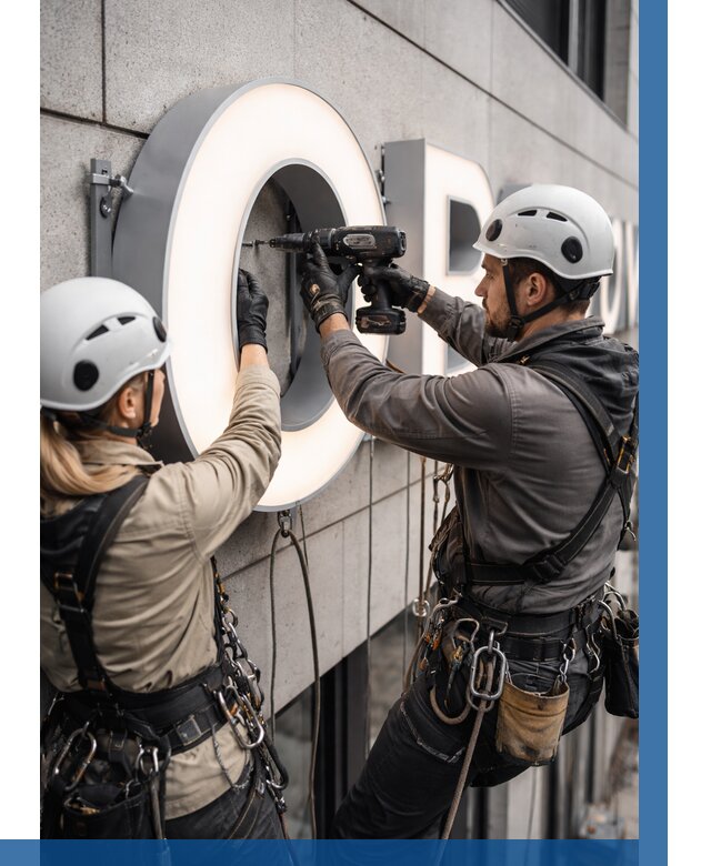 Монтаж световых букв в Орске от 3102 р. под ключ ВЫСОТНИК-Рск