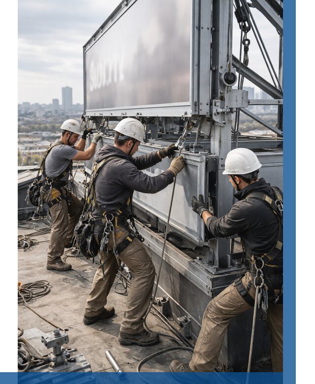 Монтаж крышной рекламной конструкции в Орске от 62040 р.|ВЫСОТНИК-Рск