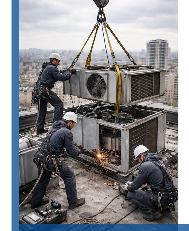 Демонтаж крышной установки в Орске любой сложности