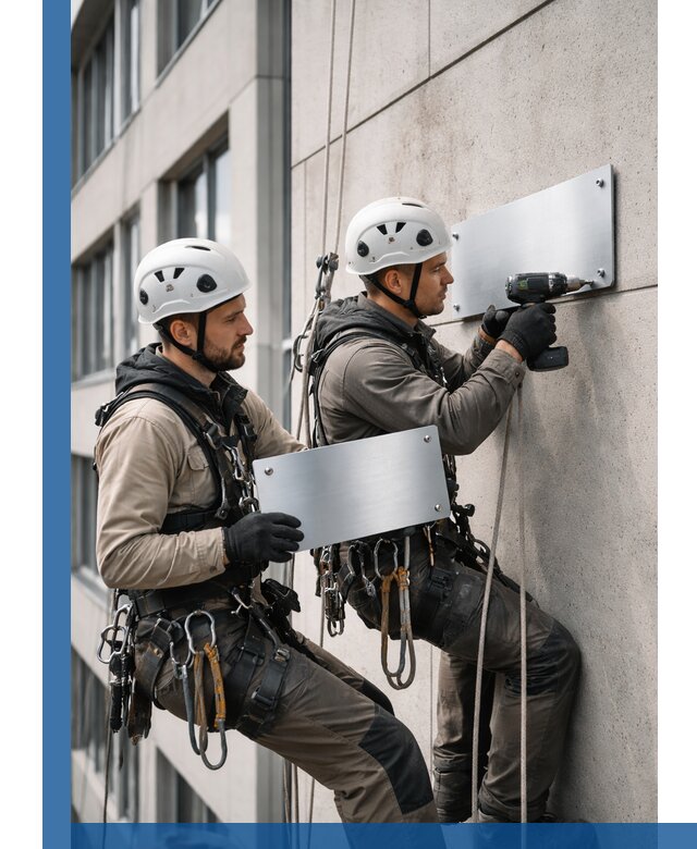 Монтаж табличек и указателей в Орске для зданий и сооружений