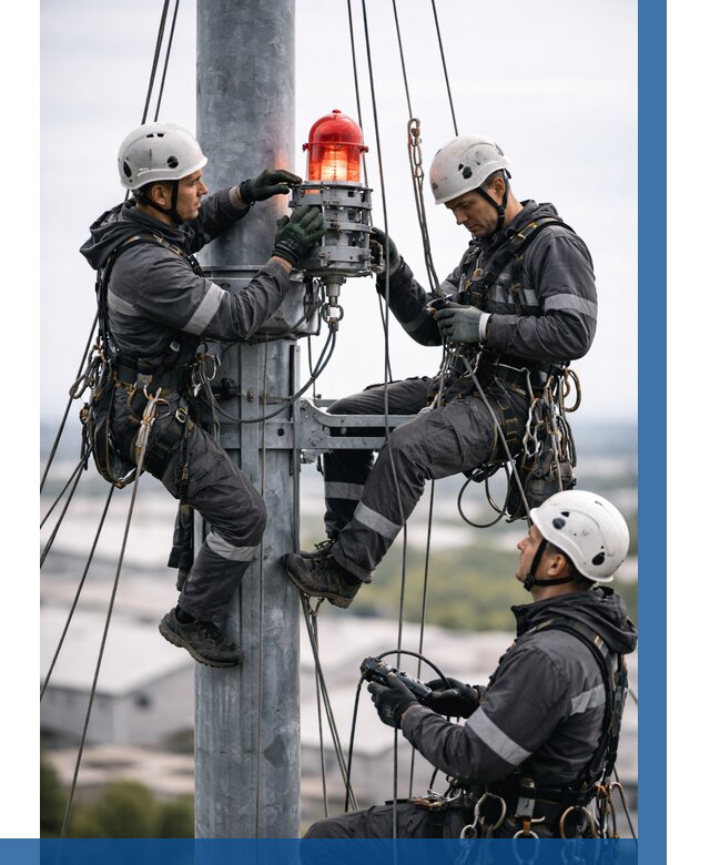 Монтаж заградительных огней в Орске от 8789 р. | ВЫСОТНИК-Рск