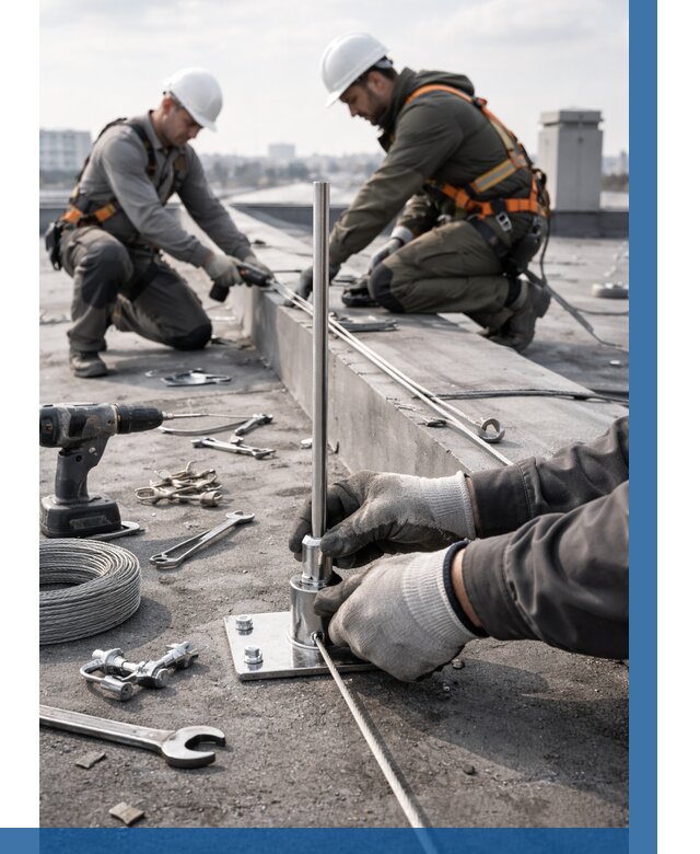 Монтаж молниезащиты на кровле в Орске цена от 25850 р. | ВЫСОТНИК-Рск