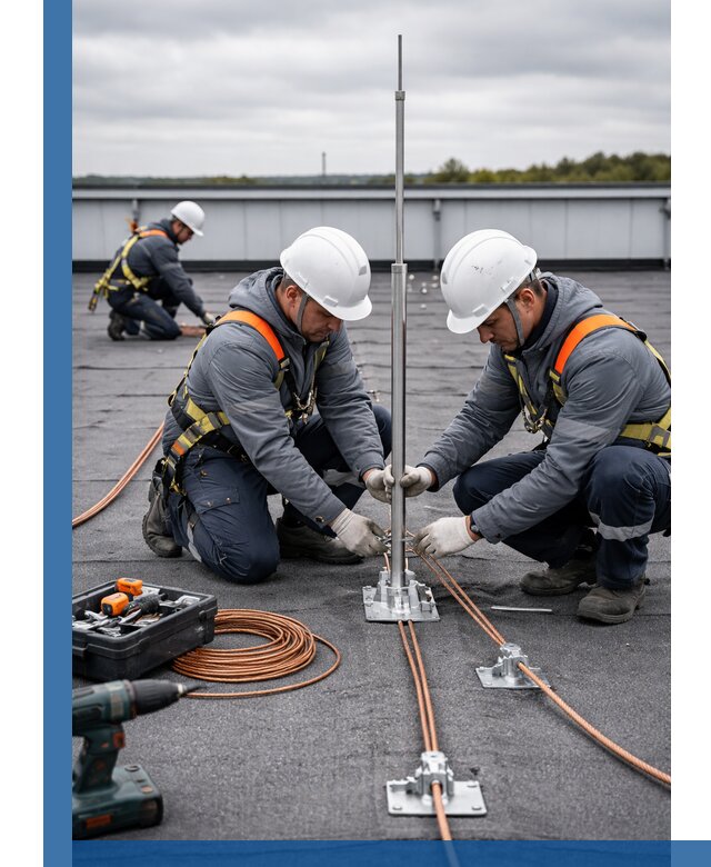 Монтаж молниезащиты на кровле в Орске под ключ с гарантией