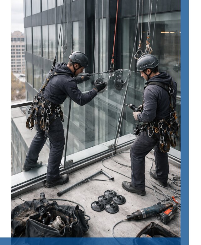 Монтаж стеклянных ограждений в Орске от 2585 р. | ВЫСОТНИК-Рск